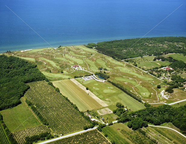 Arcadia Bluffs Golf Club looking West in Manistee County, Michigan